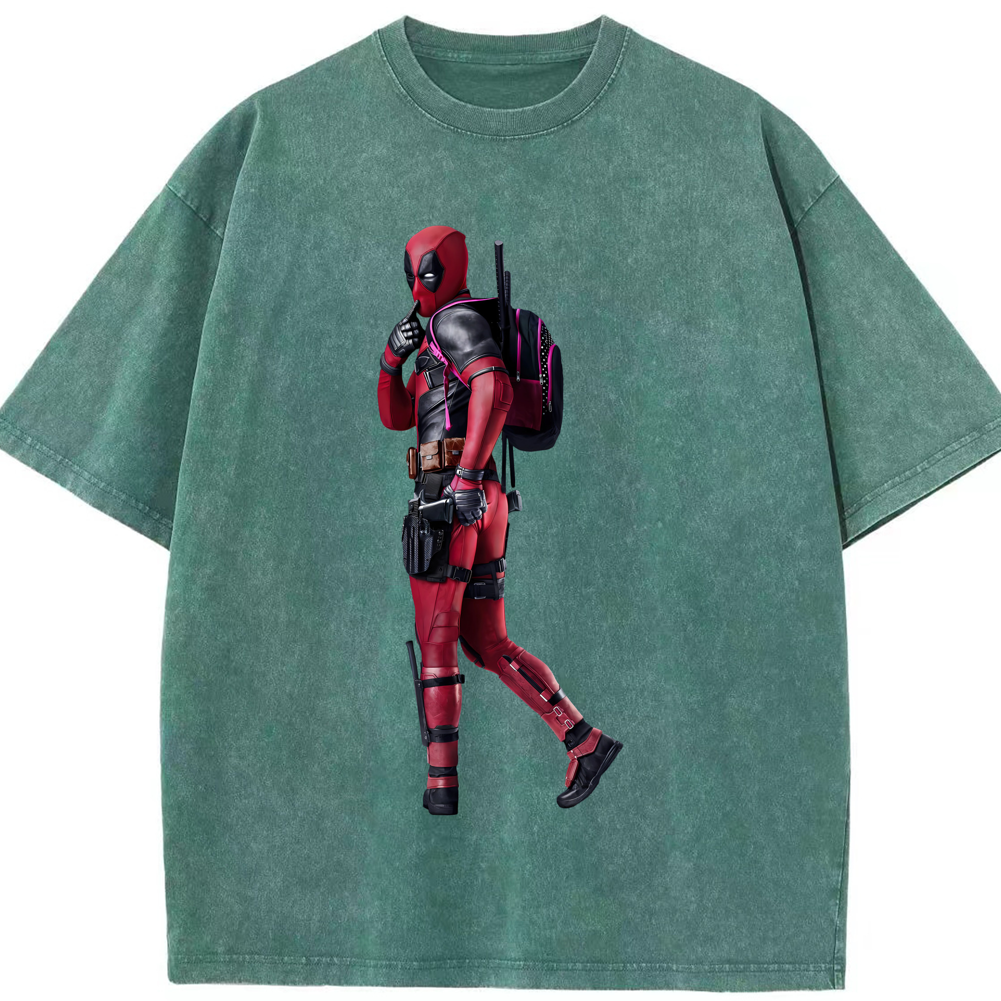 （画像用） Deadpool デッドプール 綿100% ヴィンテージ風 半袖Tシャツ（フロントプリント）